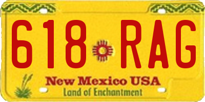 NM license plate 618RAG