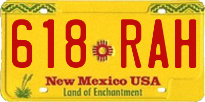 NM license plate 618RAH