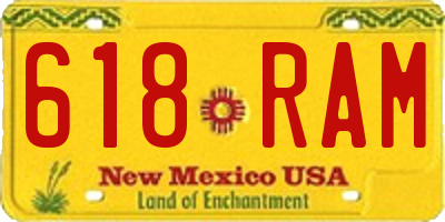 NM license plate 618RAM