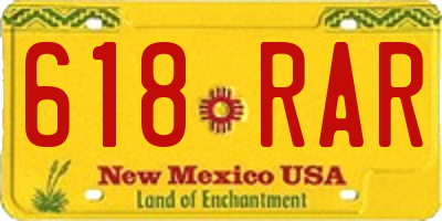 NM license plate 618RAR