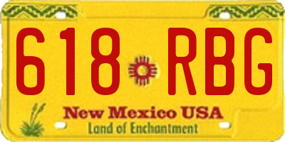 NM license plate 618RBG