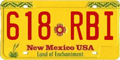 NM license plate 618RBI