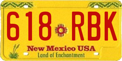 NM license plate 618RBK