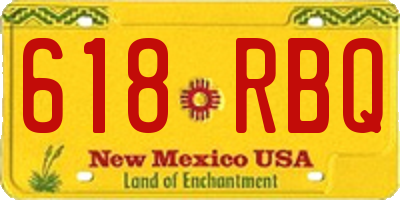 NM license plate 618RBQ