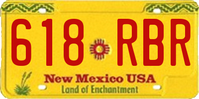NM license plate 618RBR