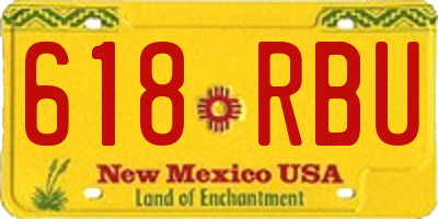 NM license plate 618RBU