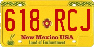 NM license plate 618RCJ