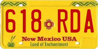 NM license plate 618RDA