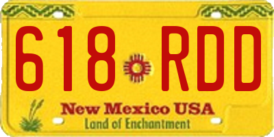 NM license plate 618RDD