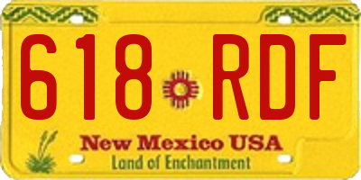 NM license plate 618RDF