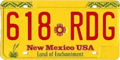 NM license plate 618RDG