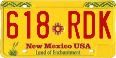 NM license plate 618RDK
