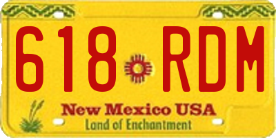 NM license plate 618RDM