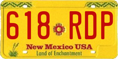 NM license plate 618RDP