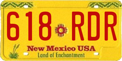 NM license plate 618RDR
