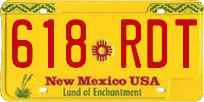 NM license plate 618RDT