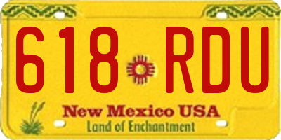 NM license plate 618RDU
