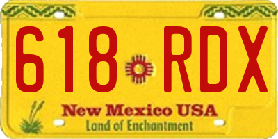 NM license plate 618RDX