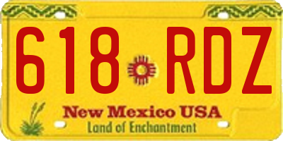 NM license plate 618RDZ