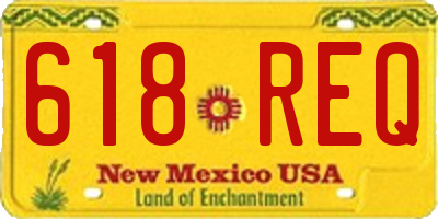 NM license plate 618REQ