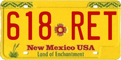 NM license plate 618RET