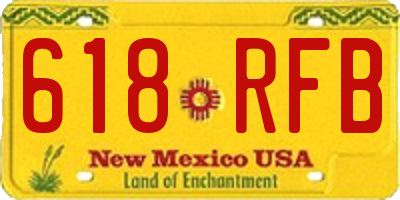 NM license plate 618RFB