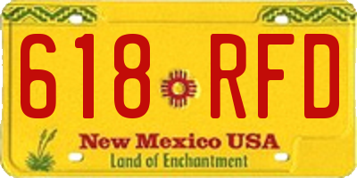 NM license plate 618RFD