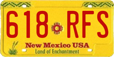 NM license plate 618RFS