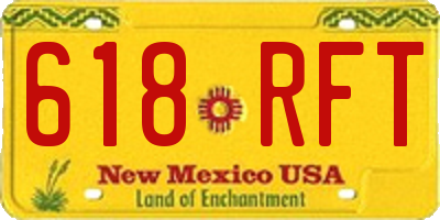 NM license plate 618RFT