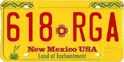 NM license plate 618RGA