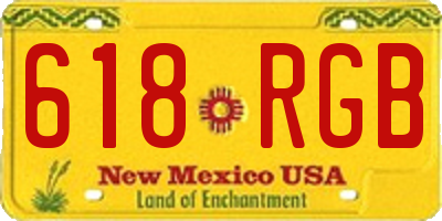 NM license plate 618RGB