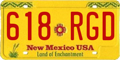 NM license plate 618RGD