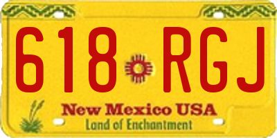 NM license plate 618RGJ
