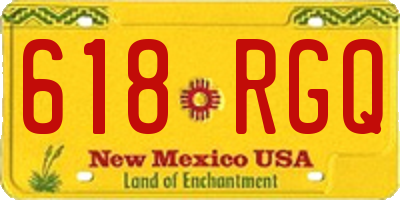 NM license plate 618RGQ