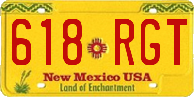 NM license plate 618RGT