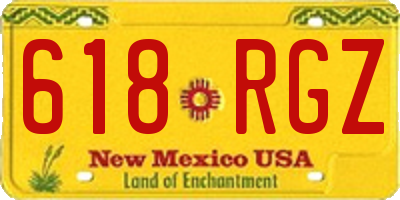 NM license plate 618RGZ