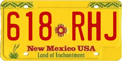 NM license plate 618RHJ