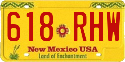 NM license plate 618RHW