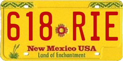 NM license plate 618RIE