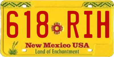 NM license plate 618RIH