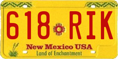 NM license plate 618RIK
