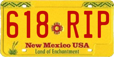 NM license plate 618RIP