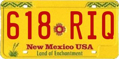 NM license plate 618RIQ