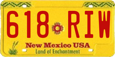 NM license plate 618RIW