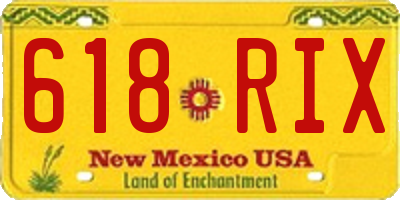 NM license plate 618RIX