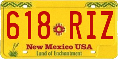 NM license plate 618RIZ
