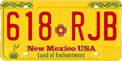 NM license plate 618RJB