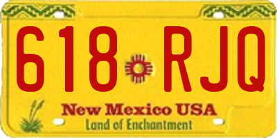 NM license plate 618RJQ