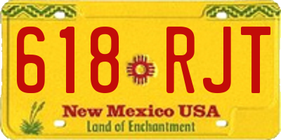 NM license plate 618RJT