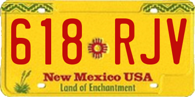NM license plate 618RJV